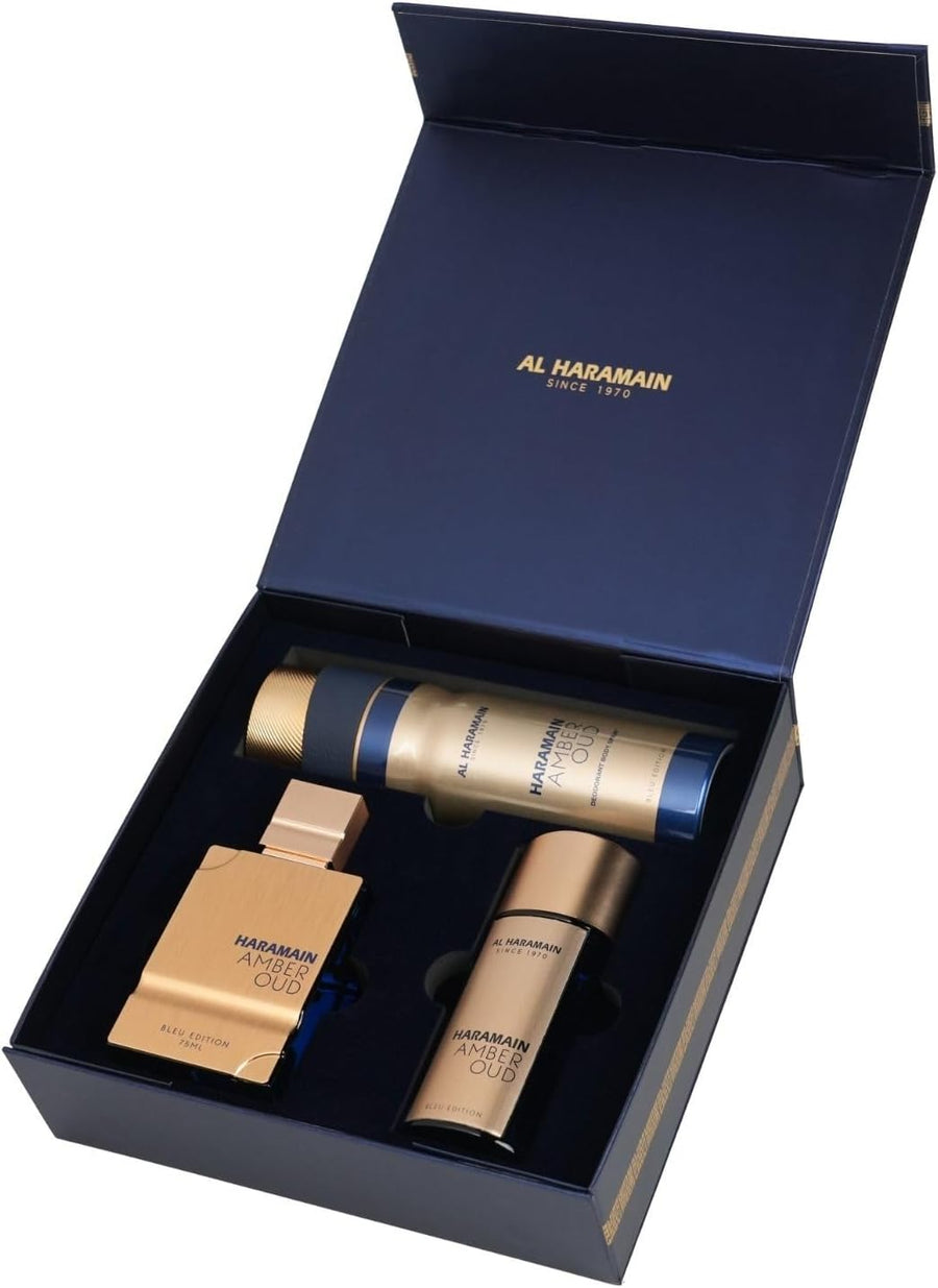 Al Haramain Amber Oud Bleu Edition Gift Set 75ml + 30ml + 200ml AHP1974